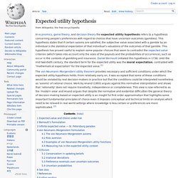 Expected utility hypothesis