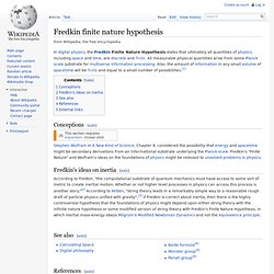 Fredkin finite nature hypothesis