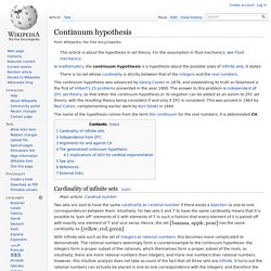 Continuum hypothesis