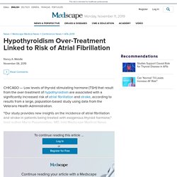 Hypothyroidism Over-Treatment Linked to Risk of Atrial Fibrillation
