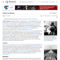 Discours : I have a dream Wikipedia