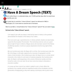I Have A Dream Speech (TEXT)