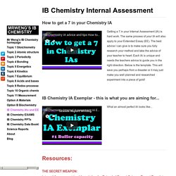 IB Chemistry IA and EE - MrWeng's IB Chemistry