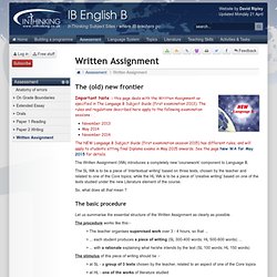 Written Assignment - Assessment - IB English B