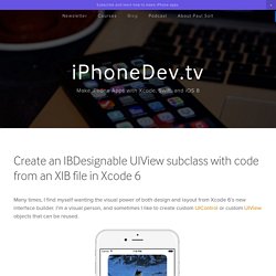 Create an IBDesignable UIView subclass with code from an XIB file in Xcode 6 — iPhoneDev.tv