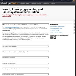 developerWorks : New to Linux