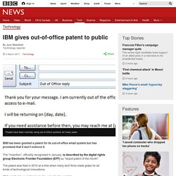 IBM gives out-of-office patent to public
