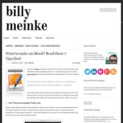 Want to make an iBook? Read these 7 Tips first! « Billy Meinke's Blog