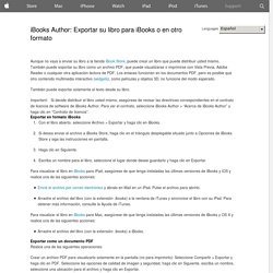 iBooks Author: Exportar su libro para iBooks o en otro formato