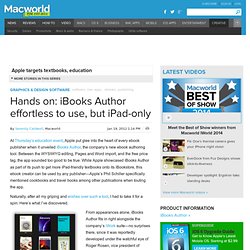 Hands on: iBooks Author effortless to use, but iPad-only