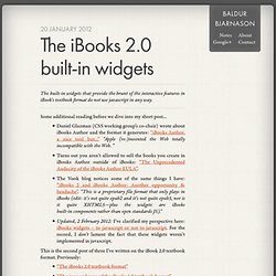 The iBooks 2.0 built-in widgets