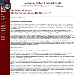 IBSS - The Bible and Science: The Qur’an and science: do they agree?