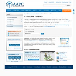 ICD-9 to ICD-10 Conversion - AAPC