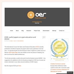 ICDE: useful papers on open education and MOOC