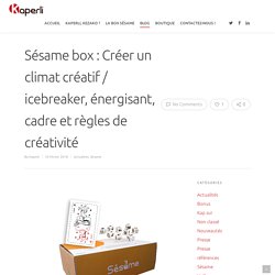 Sésame box : Créer un climat créatif / icebreaker, énergisant, cadre et règles de créativité - Kaperli