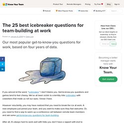 The 25 most popular icebreaker questions based on four years of data