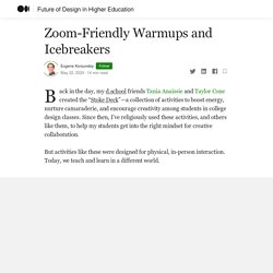 Zoom-Friendly Warmups and Icebreakers
