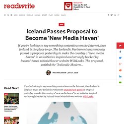 Iceland Passes Proposal to Become 'New Media Haven'