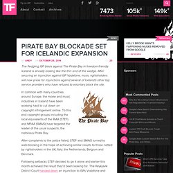 Pirate Bay Blockade Set For Icelandic Expansion