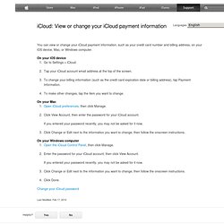 View or change your iCloud account information