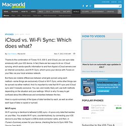 iCloud vs. Wi-Fi Sync: Which does what?