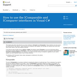 How to use the IComparable and IComparer interfaces in Visual C#