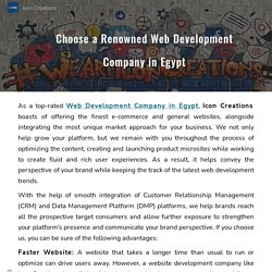 Choose a Renowned Web Development Company in Egypt