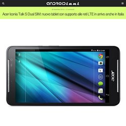 Acer Iconia Talk S Dual SIM: nuovo tablet con supporto alle reti LTE in arrivo anche in Italia