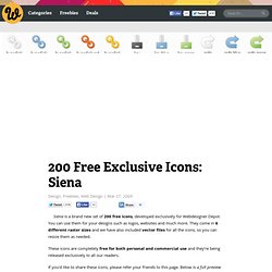 Free Icons - 200 Free Exclusive Icons: Siena