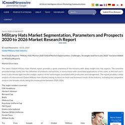 Military Hats Market Segmentation, Parameters and Prospects 2020 to 2026 Market Research Report