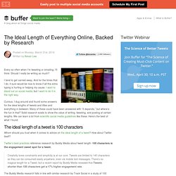 The Best Length for Online Content