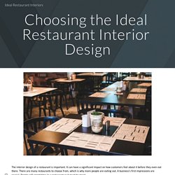 Ideal Restaurant Interiors