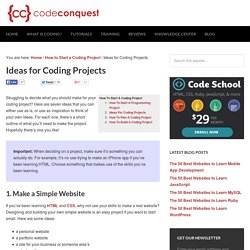 Ideas for Programming Projects ‐ Code Conquest