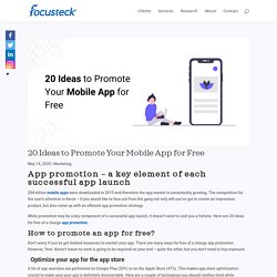 Ideas to Promote Your Mobile App for Free - Focusteck
