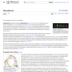 Ideasthesia - Wikipedia
