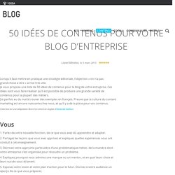 50 idées de contenus pour votre blog d’entreprise