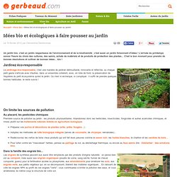 Idées bio et écologiques pour le jardin