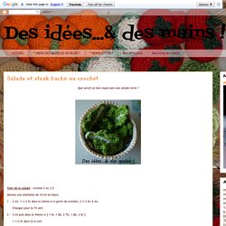 Des idées...& des mains !: Salade et steak haché au crochet