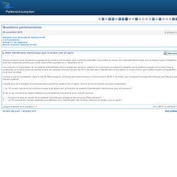 PARLEMENT EUROPEEN - Réponse à question : E-9769/2010 Identification électronique pour le secteur ovin et caprin