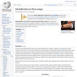 Identification in Nazi camps