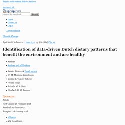 Identification of data-driven Dutch dietary patterns that benefit the environment and are healthy
