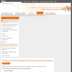 Outils pour l'identification et l'évaluation de l'information