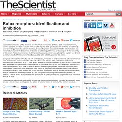 Botox receptors: identification and inhibition, Oct. 3, 2003