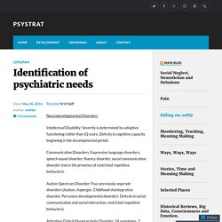 Identification of psychiatric needs – psystrat