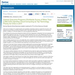 Executive Programs Worldwide Survey of More Than 2,000 CIOs Identifies Cloud Computing as Top Technology Priority for CIOs in 2011
