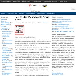 How to Identify and Avoid E-mail Scams