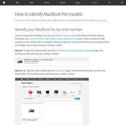 How to identify MacBook Pro models