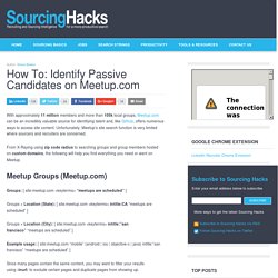 How To: Identify Passive Candidates on Meetup.com