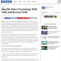 Identify Poker Psychology With Tells and Reverse Tells