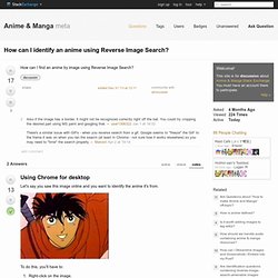 How can I identify an anime using Reverse Image Search? - Anime & Manga Meta Stack Exchange
